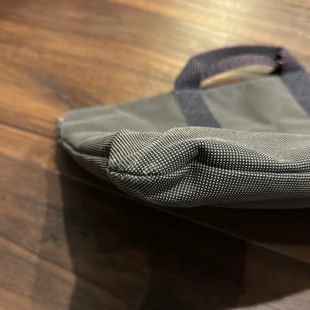 Hermes Pre Owned Gray Canvas with Pockets Laptop Bag Durable and Minimalist